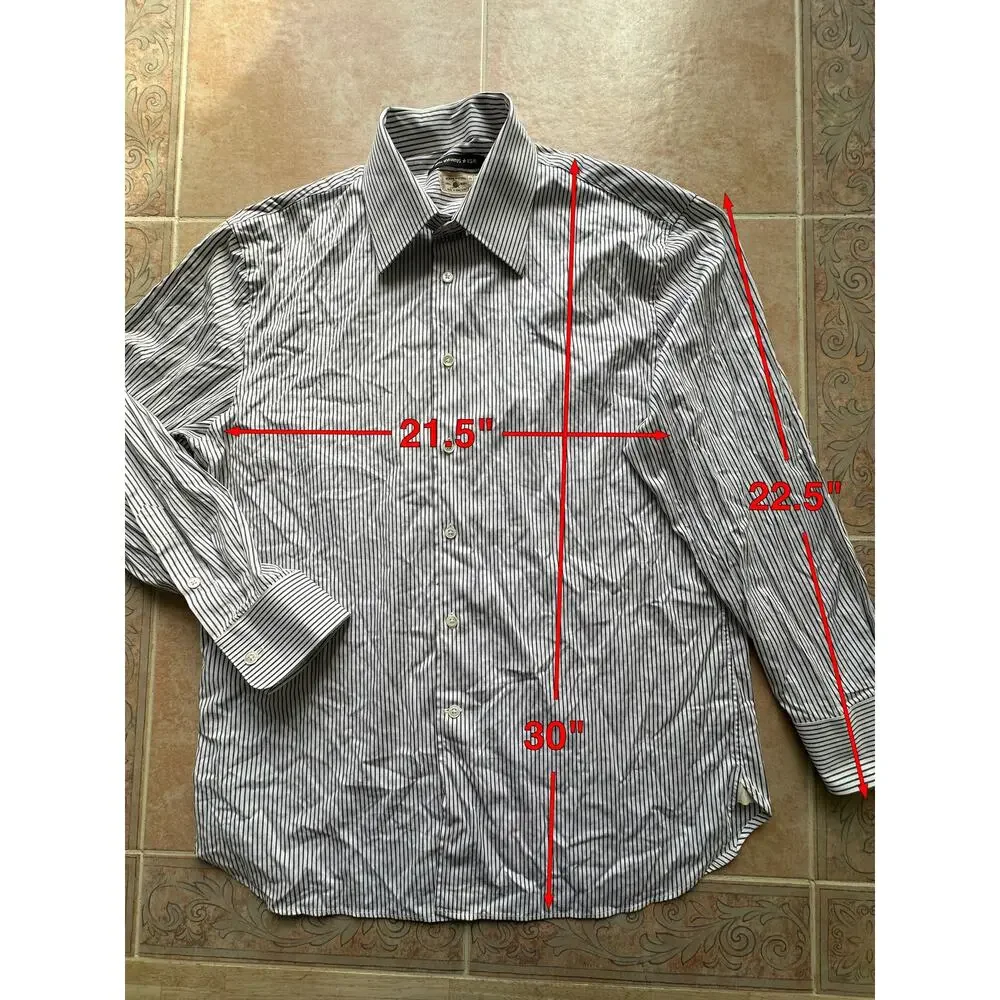 John Varvatos Star U.S.A Men's‎ size 16 - plaid  Long Sleeve striped